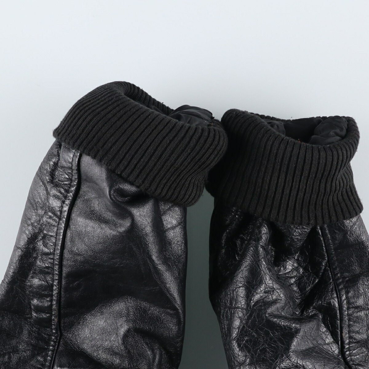 古着 90年代 CANADA SPORTSWEAR 袖革ウールボタンスタジャン バー