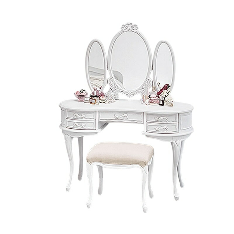 楽天市場】HAMPTON ハンプトン 3面ドレッサー 三面鏡 白家具 組立式