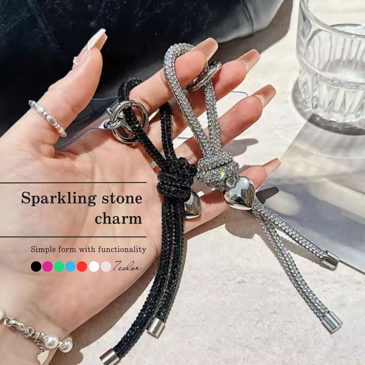 楽天市場】スマホ チャーム キラキラ ラインストーン ストラップ 落下