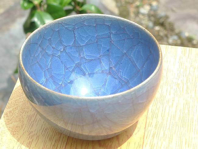 紺青磁お茶呑茶碗 利宗 単品 - 京焼清水焼 松韻堂