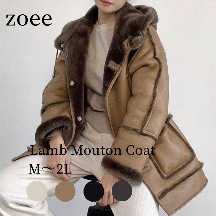 楽天市場】ジャケット コート ラムムートン フード レディース 冬