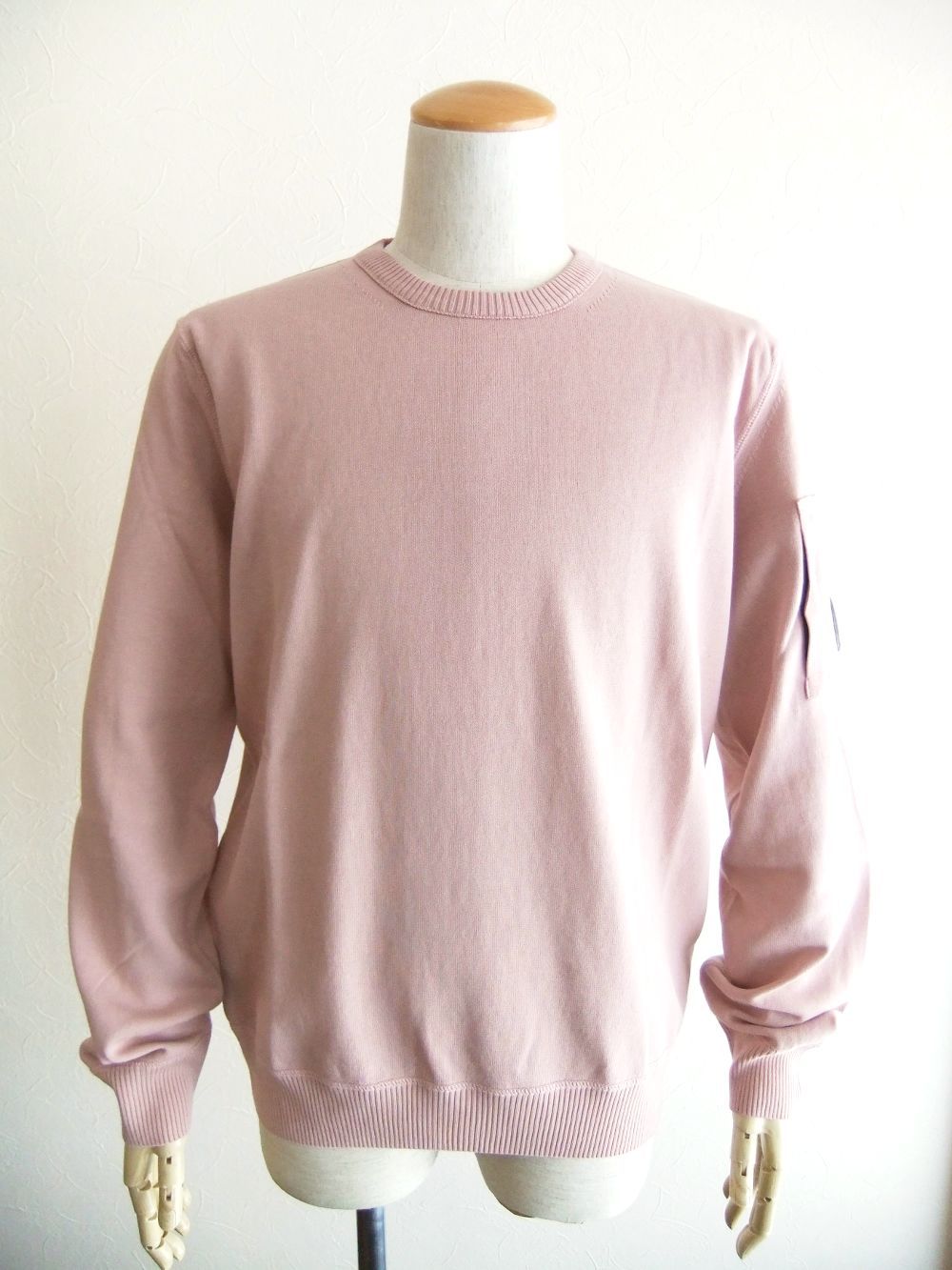 C.P. COMPANY - COTTON CREPE CREW NECK KNIT (ブラック） コットン