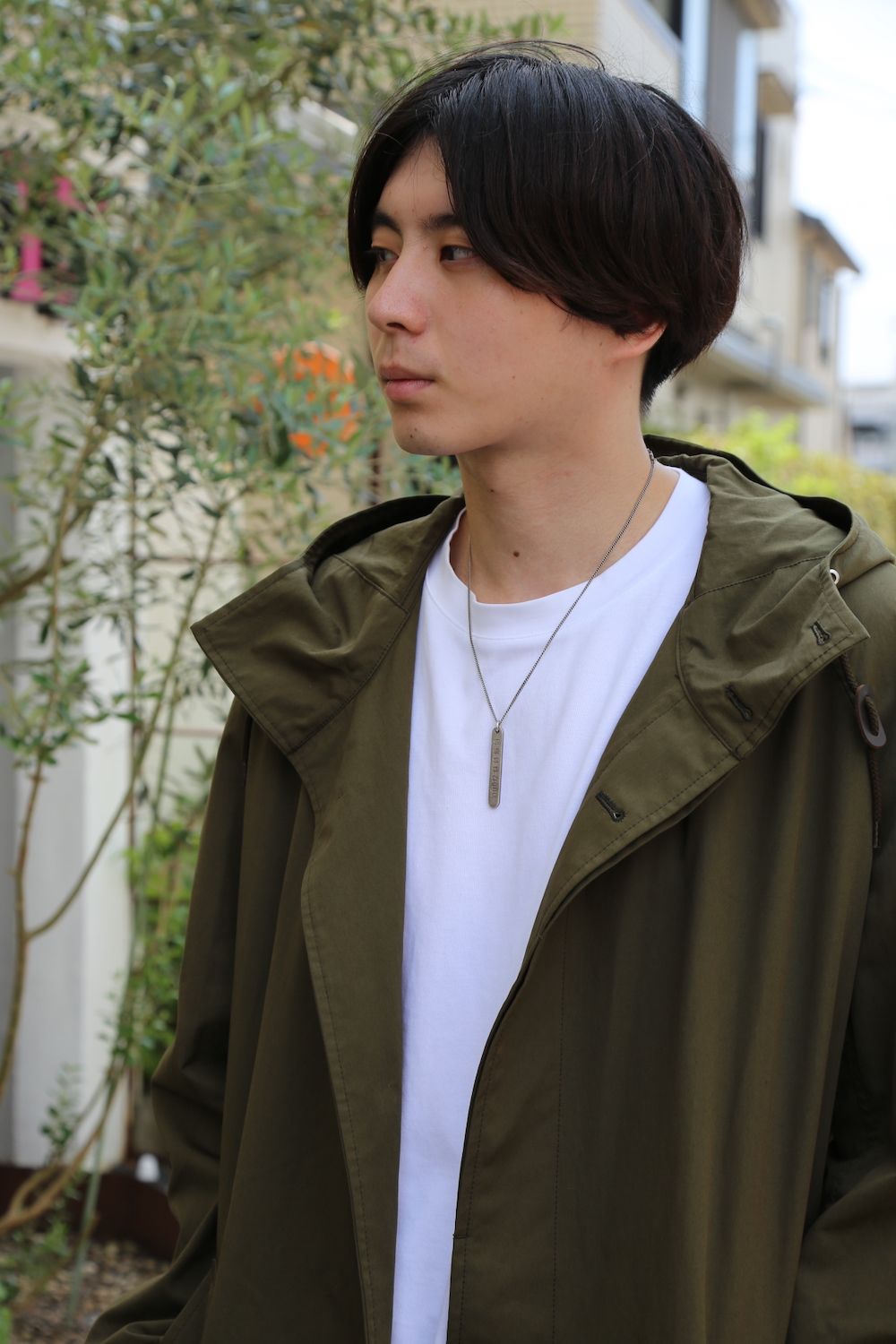 COMME des GARCONS HOMME 綿ナイロンウェザーフーデッドコート