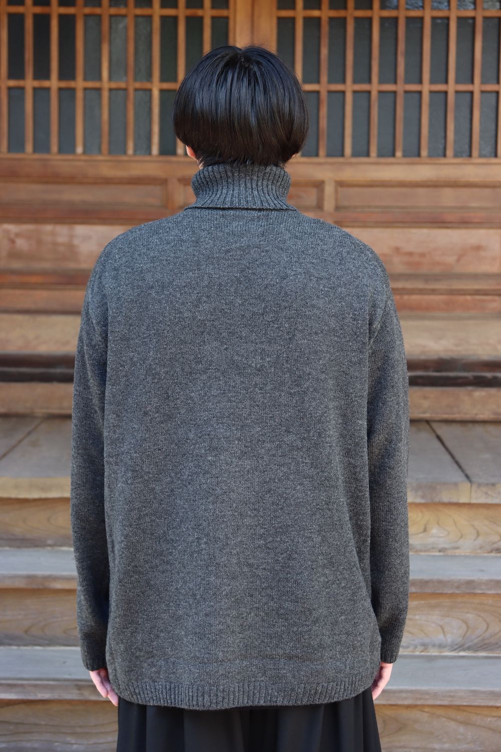 yohji yamamoto 花柄タートルニット(HX-K15-181) style.2021.8.29