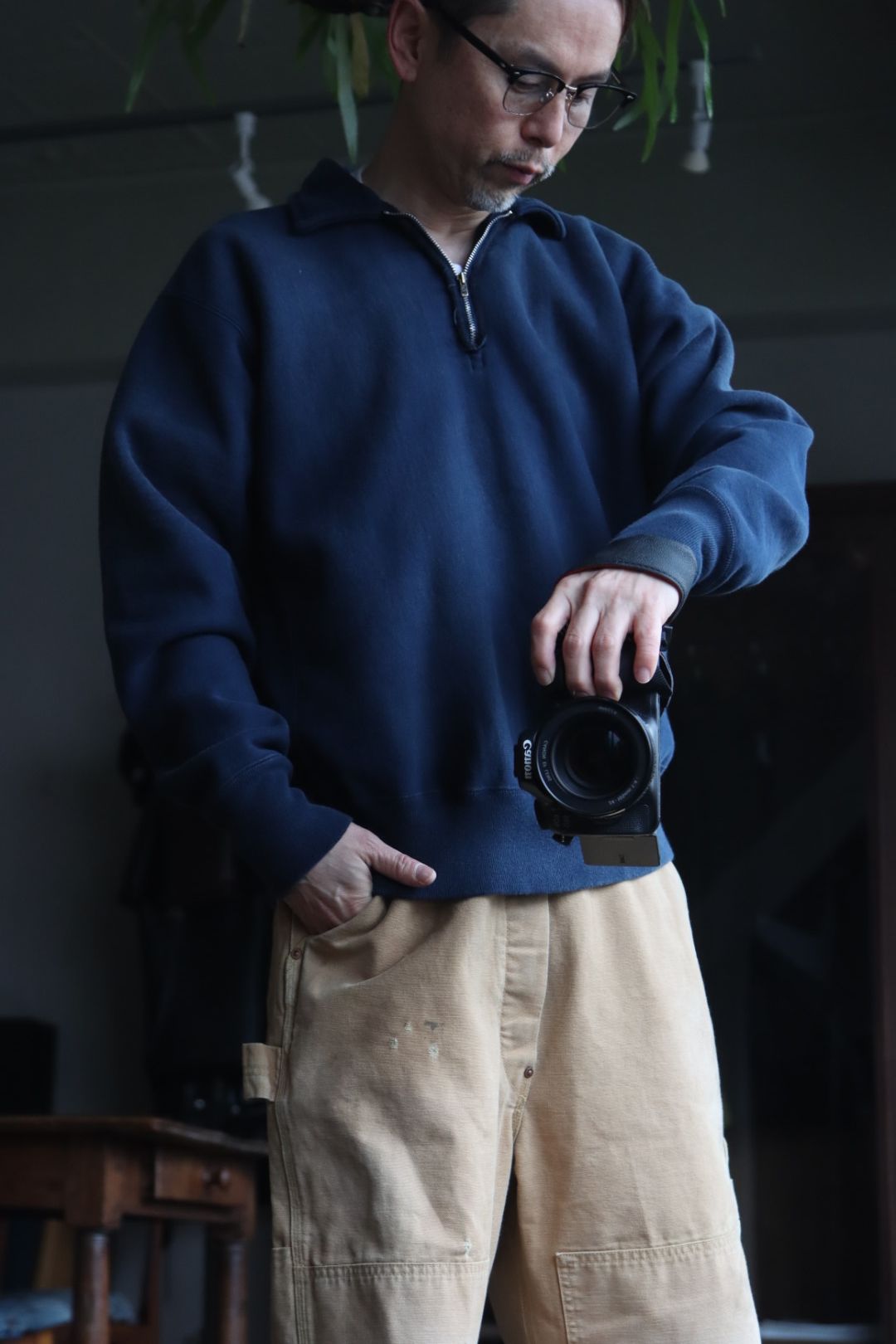 A.PRESSE - アプレッセ24SS Vintage Half Zip Sweat shirt(24SAP-05