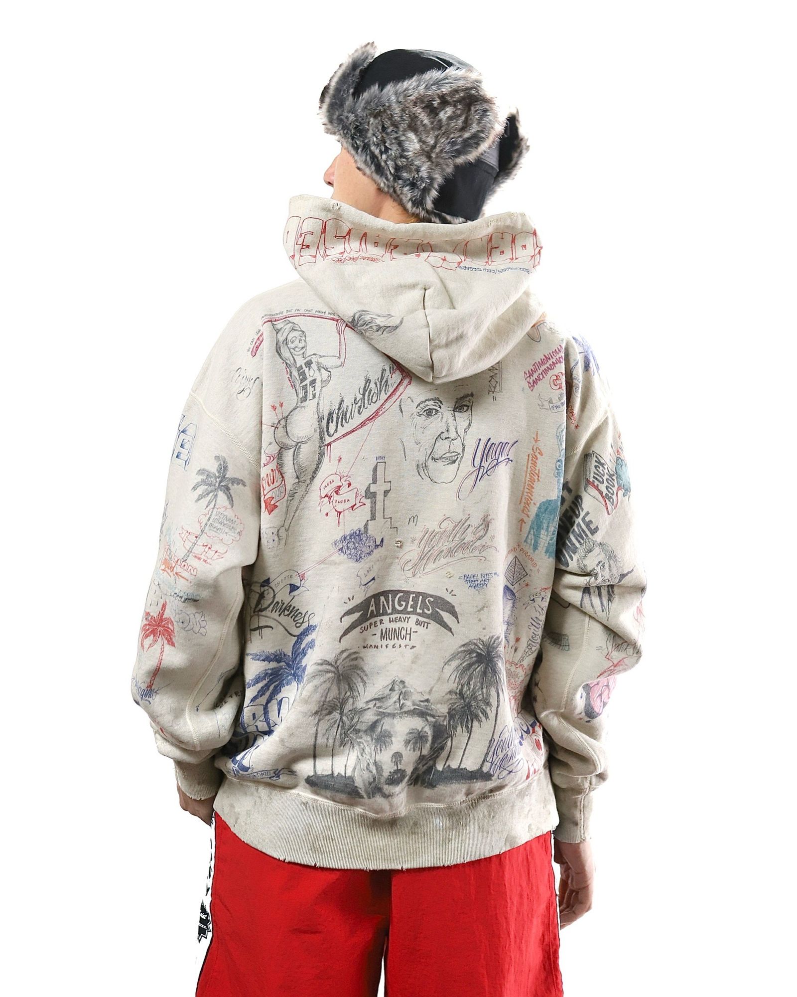 SAINT MICHAEL GRAFFITI パーカー Lサイズ SAINT MICHAEL HOODIE