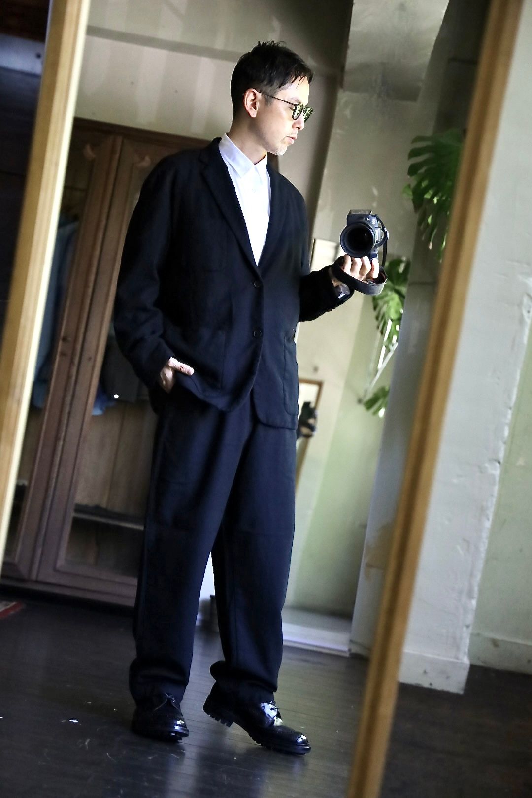 COMME des GARCONS HOMME 縮絨ウールサージセットアップスタイル