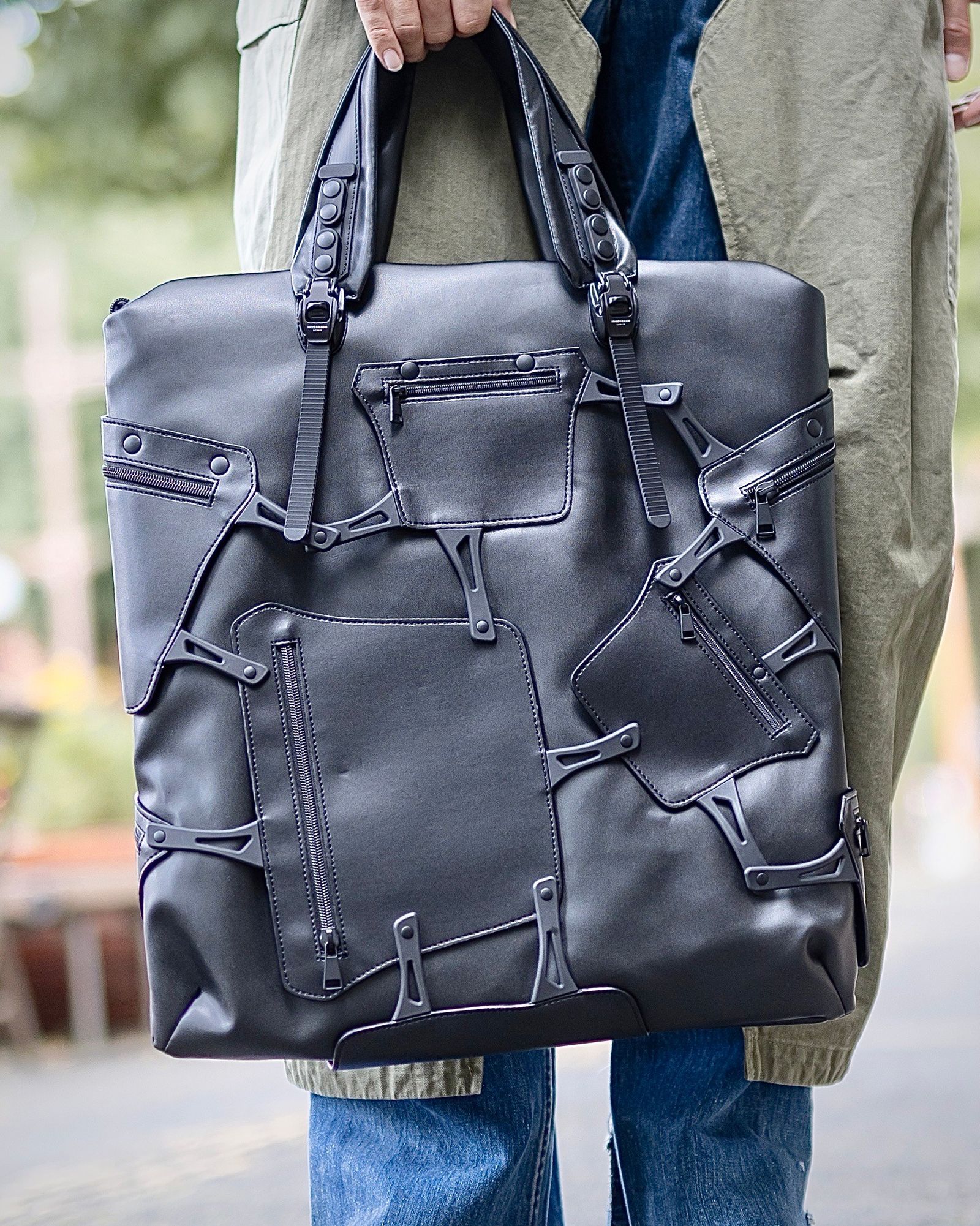 ジュンヤワタナベマン24AW ウールチェック×綿ヘリンボーンコート