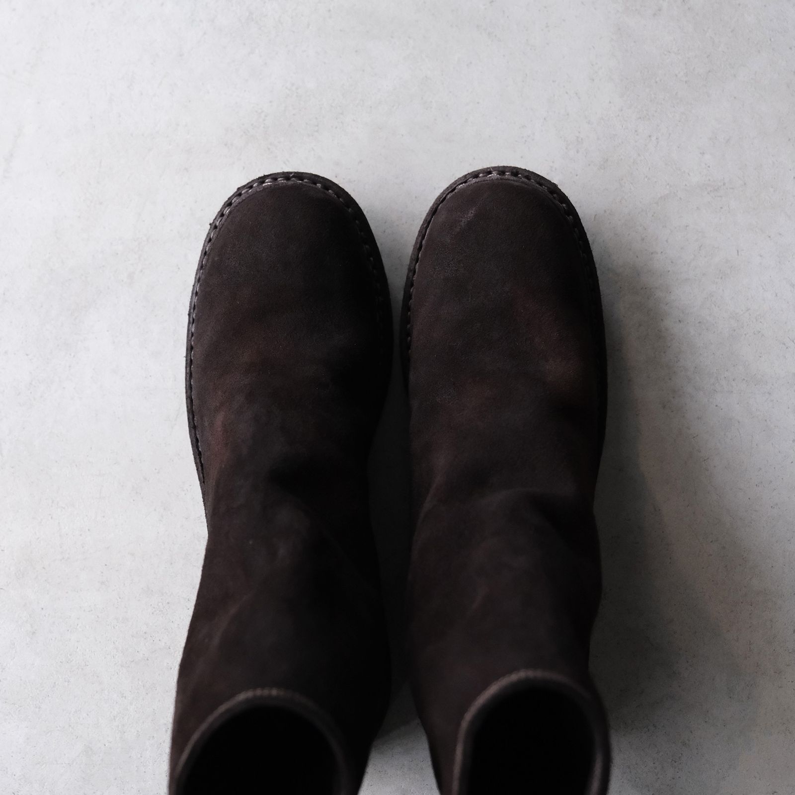 GUIDI - 796V_N Calf Reverse Shoes Back Zip Boot -ブーツ-（Brown