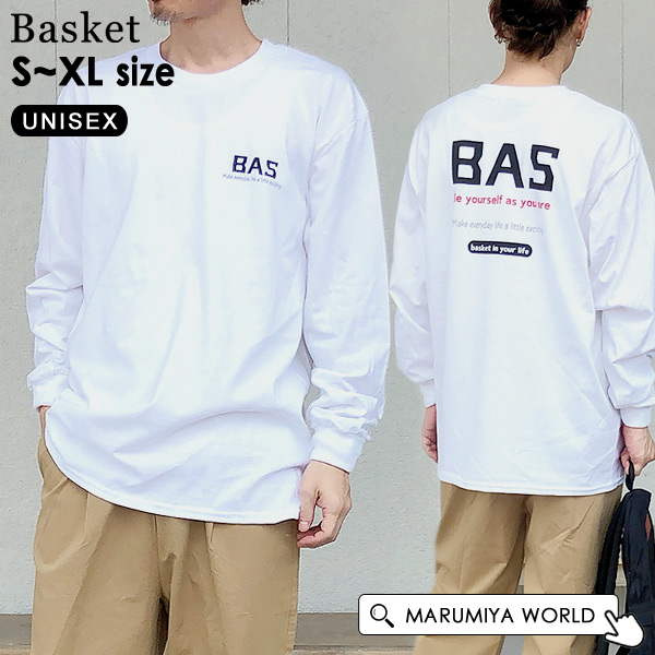 バスケット BASバックロゴロングスリーブTシャツ メンズ ロンT 長袖T