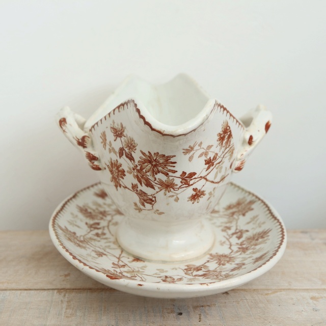 アンティーク ソーシエール MIGNARDISE フランス クレイユモントロー製