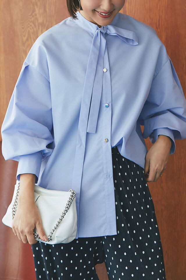 前後2WAYボウタイブラウス