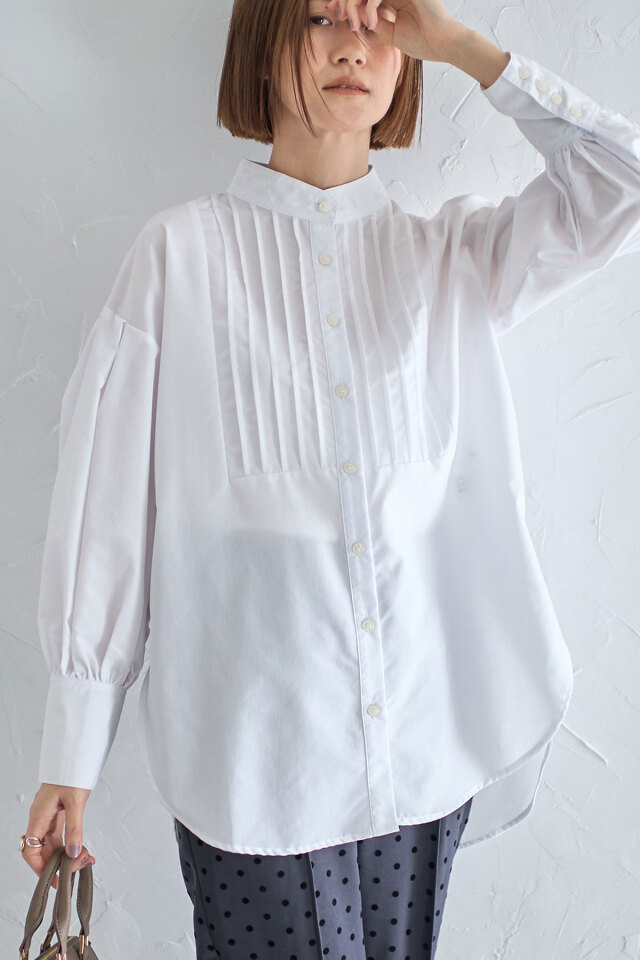 ピンタックシャツブラウス