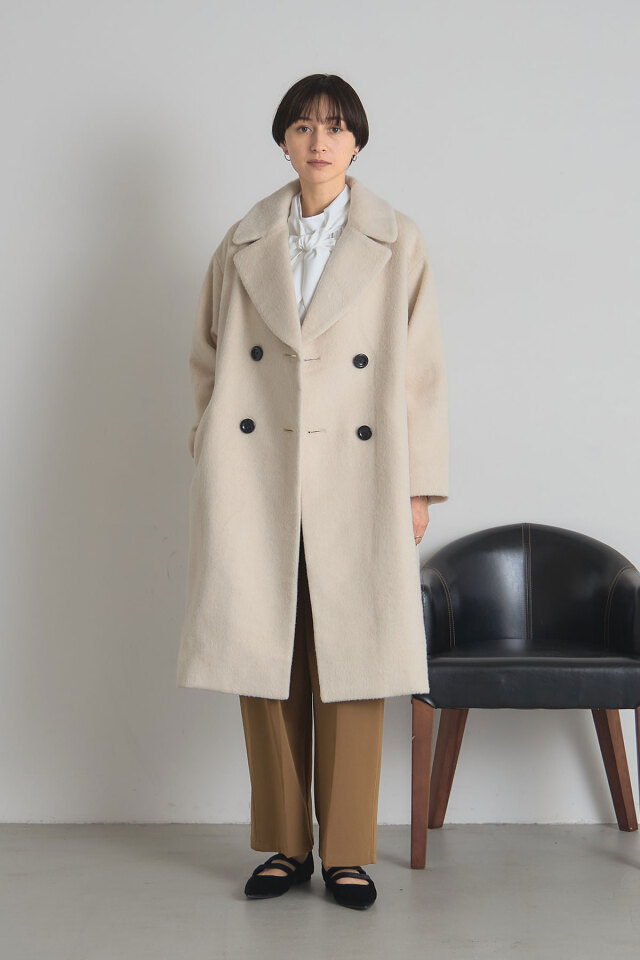 ウール混ビッグカラーチェスターコート