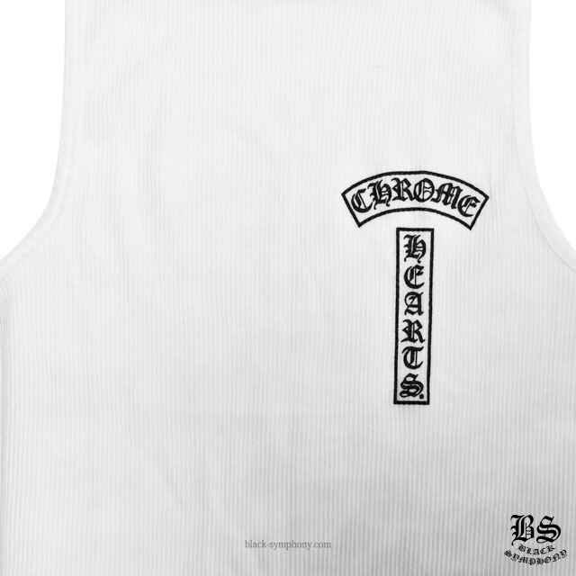 chromehearts】クロムハーツタンクトップ Tバー＆クロス ホワイト