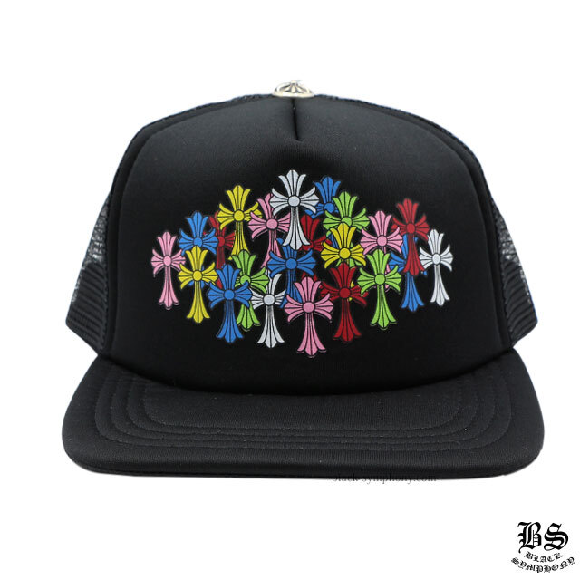 クロムハーツトラッカーキャップキングタコマルチカラークロスブラック