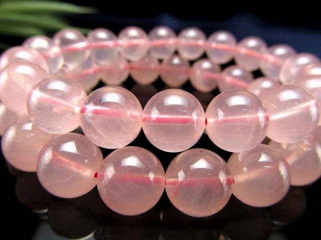 AA+ ディープローズクォーツ ブレスレット 12.5mm-13mm×16珠前後