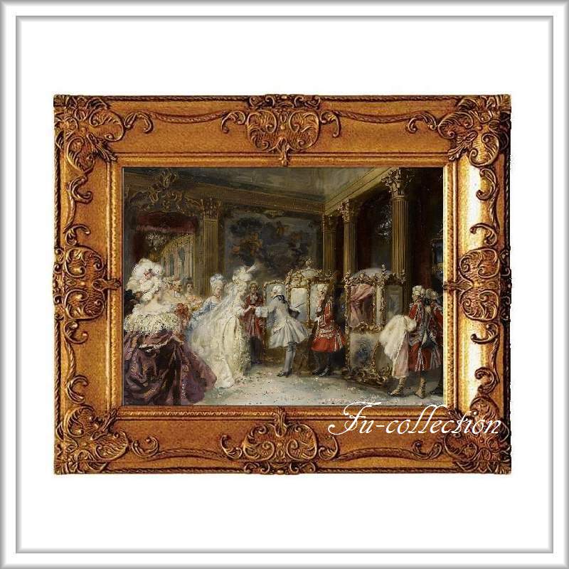 fu-collection】 ヨーロッパ名画 ロココ調 ゴールドダブルフレーム