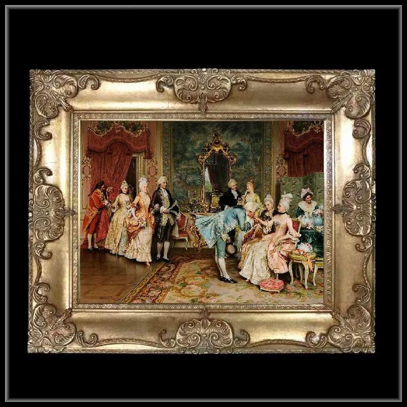 fu-collection】 ヨーロッパ名画 ロココ調 ゴールドダブルフレーム