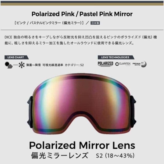 25-26 ゴーグル ダイス DICE BANK バンク BK51361 偏光レンズ ミラー