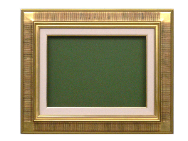 油絵・日本画用額縁 金と緑 角紋模様 油絵・日本画用額縁金と緑角紋模様