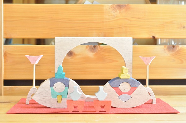 ひな人形 雛人形 遊プラン・小黒三郎 ウサギ円びな 木のおもちゃHANA