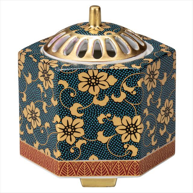 九谷焼作家 ギフト ご贈答品 御祝い3.5号香炉 青粒鉄仙【九谷焼販売の