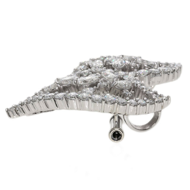 4.07ct ダイヤモンド リーフモチーフ ブローチ プラチナPT900 14.9g