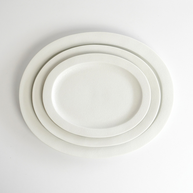 リム楕円プレート スノー【3サイズ】（18cm-26.5cm）