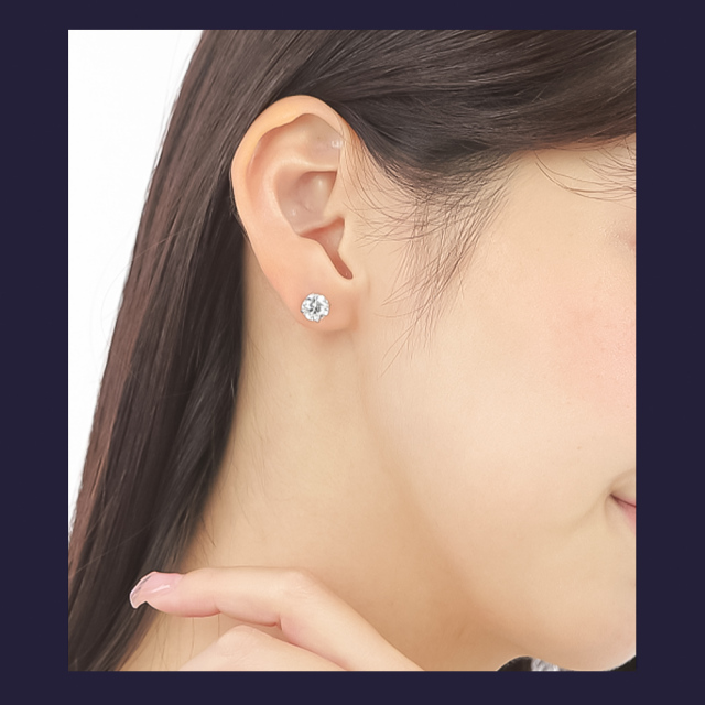 ダイヤモンド ピアス 一粒 2ct K18 18K 18金 金属アレルギー