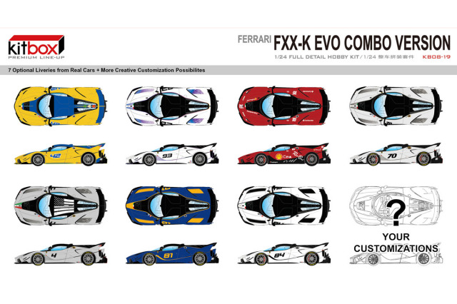 Kitbox x PZY Model 1/24キット KB08-19 Ferrari FXX K Evo ミニカー