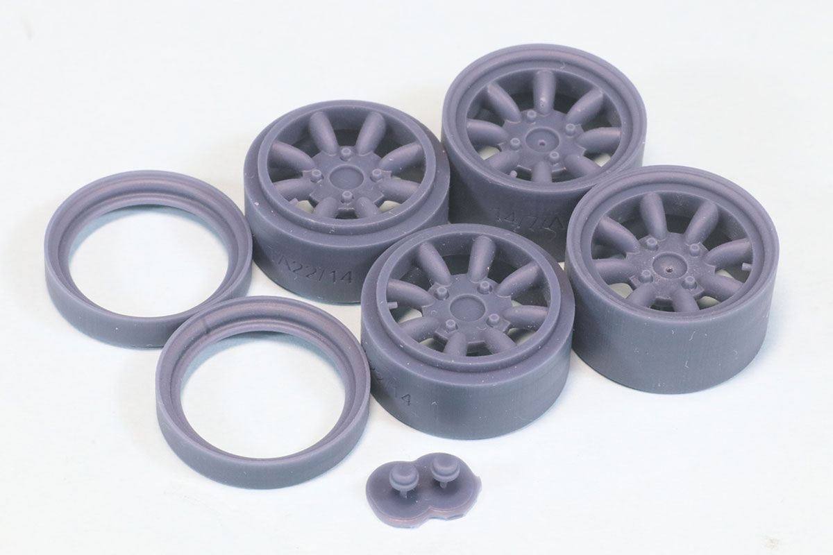 ケイSTYLE! 1/24 14インチ 8本スポークホイールセット トヨタ セリカ