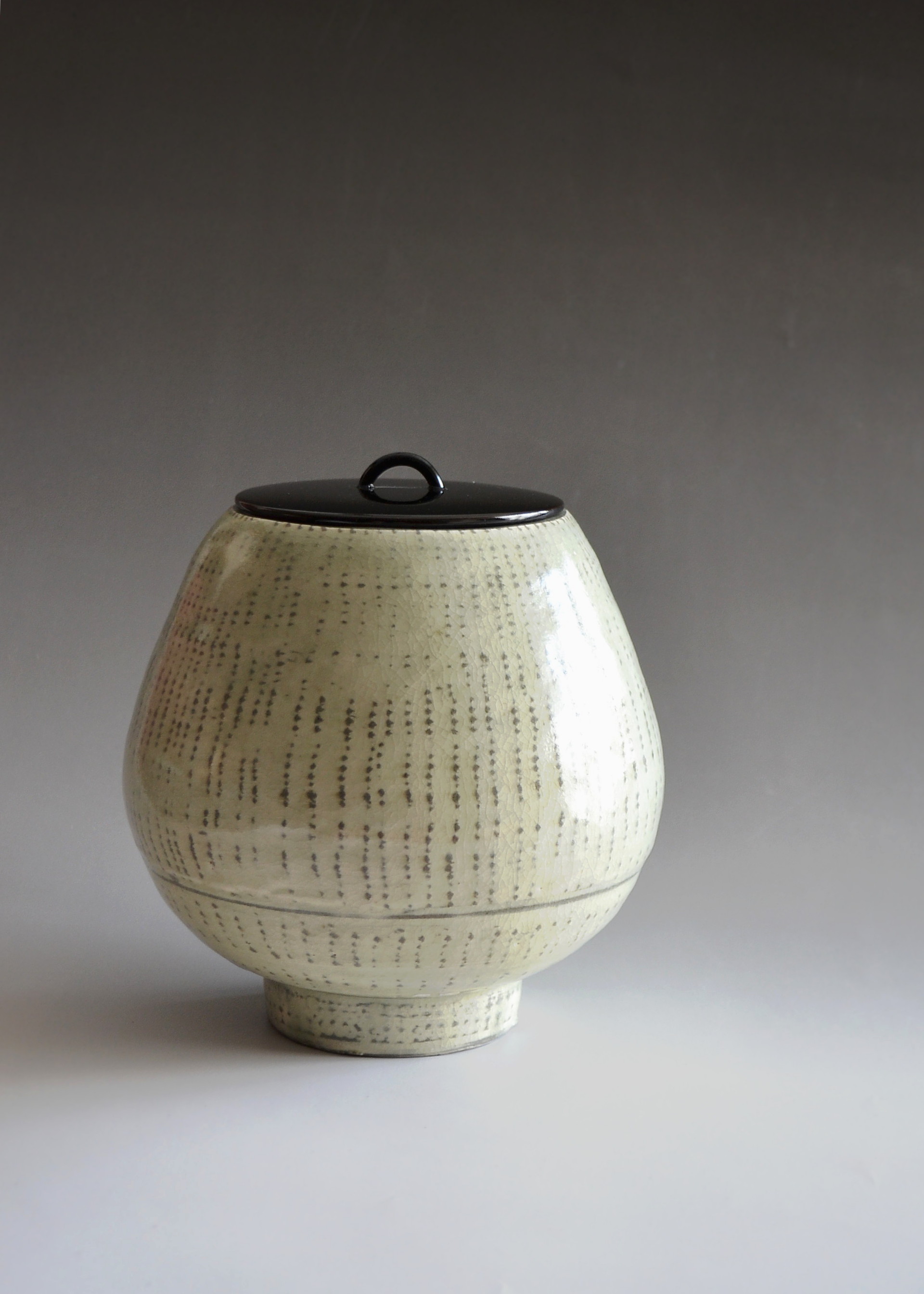 吉田明(物故)作 三島手抹茶茶碗／共箱 吉田明(物故)作 三島手抹茶茶碗