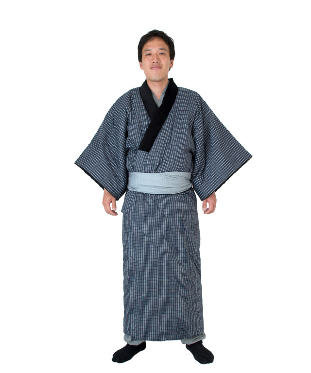 丹前】 日本製 丹前（たんぜん） 1番色紺 145cm丈 | 作務衣・甚平通販