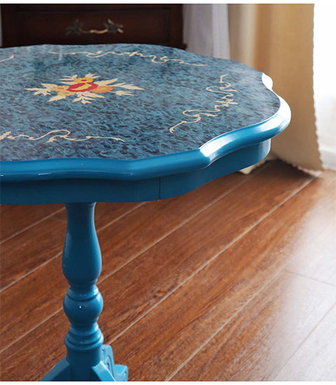 イタリア製 象嵌コーヒーテーブル（サイドテーブル） ブルー｜Y-KAGU