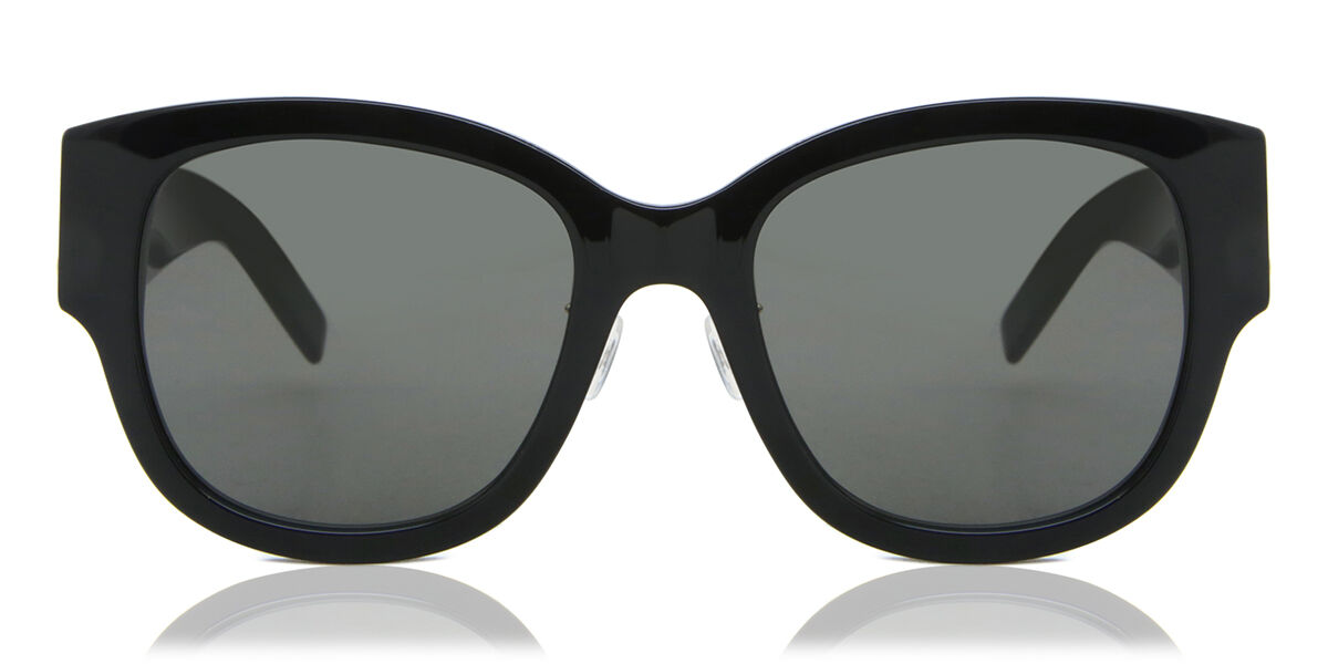 Saint Laurent SL M95/K Asian Fit 001 Square Shiny Black Sunglasses