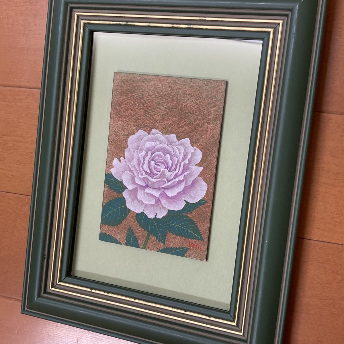 Pink Rose」板絵テンペラ画 | ようこそ！ アトリエ・ルネッサンス