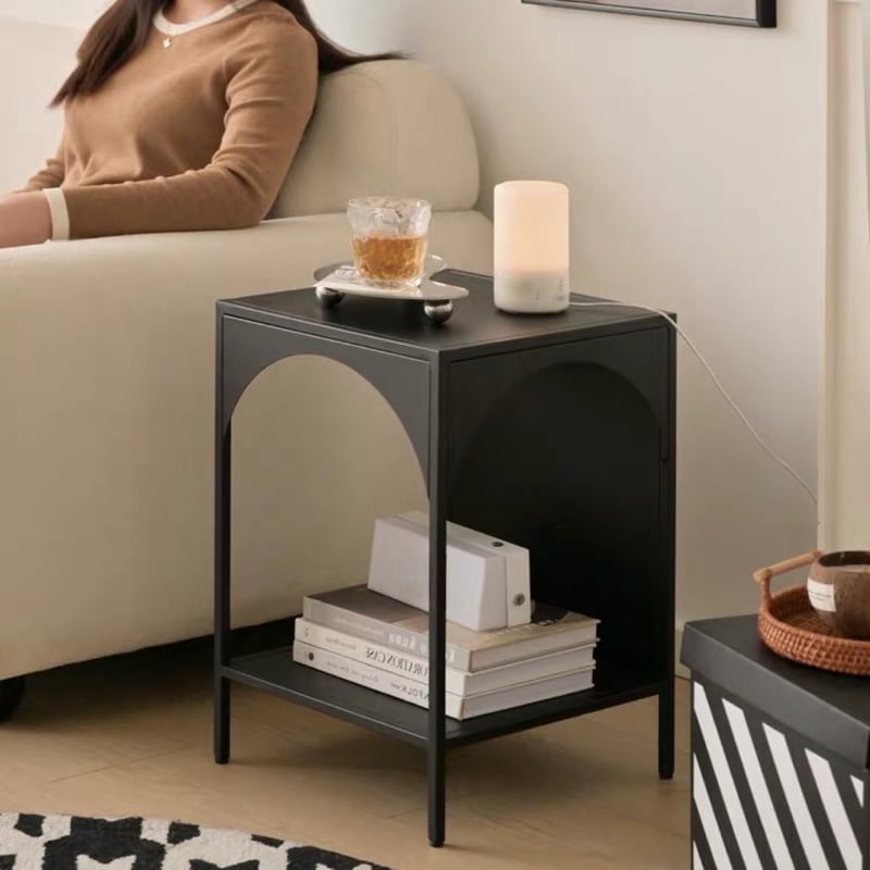 脚付き アーチ アイアン サイドテーブル 全3色 収納 | 70PARK