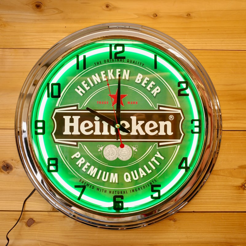 新品 Heineken ハイネケン ネオンクロック 時計 壁掛け アメリカ USA