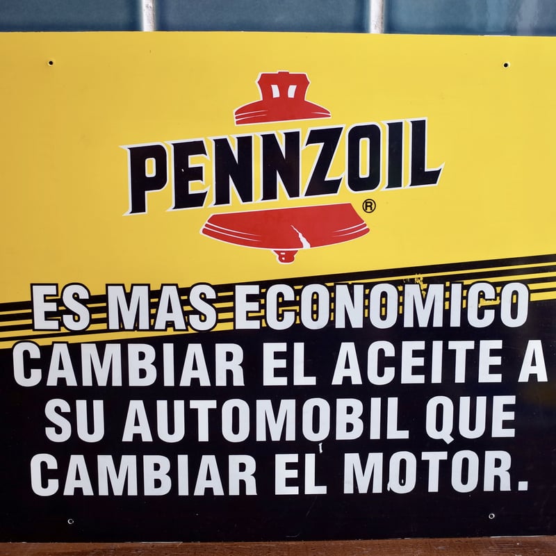 デッドストック PENNZOIL ペンズオイル 看板 プラスチック アメリカ製