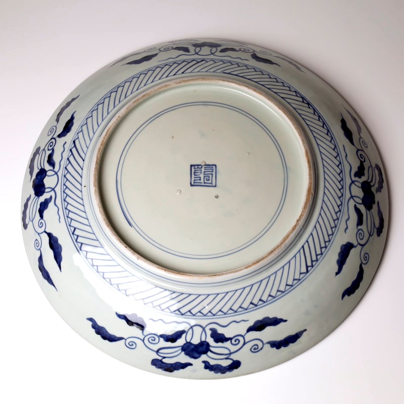 古伊万里染付唐子に雪だるま文大皿 | LYAN ARTS' Collection onlin