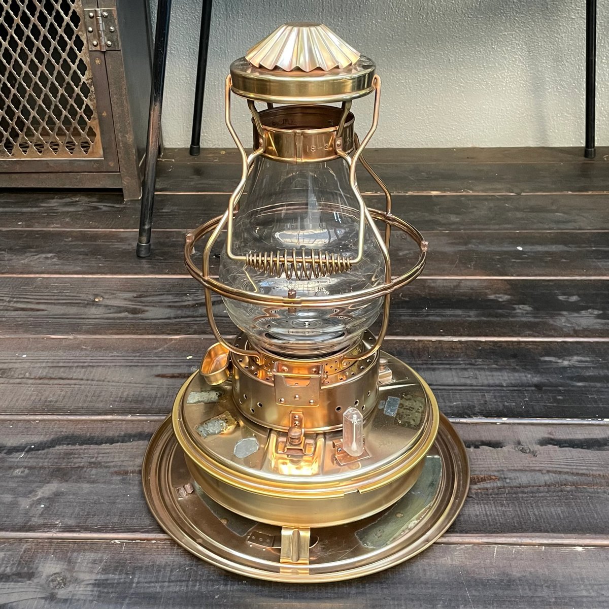 日本船燈 ニッセン 石油ストーブ ゴールドフレーム 真鍮製 IS-3DX ①