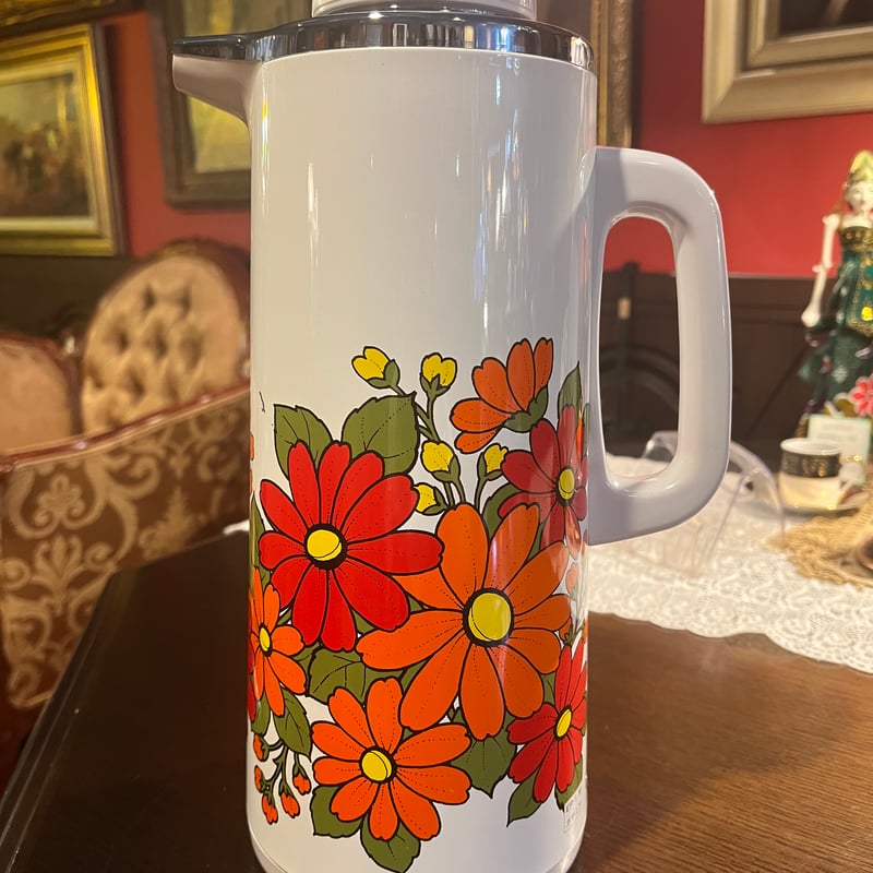 昭和レトロ】ピーコック花柄魔法瓶（箱なし） | アンティーク家具と