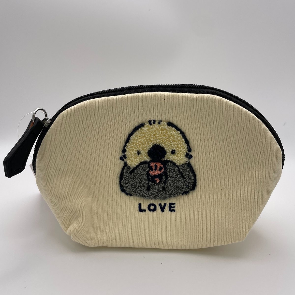 サガラ刺繍シェルポーチ（ラッコ - LOVE） | すいそう