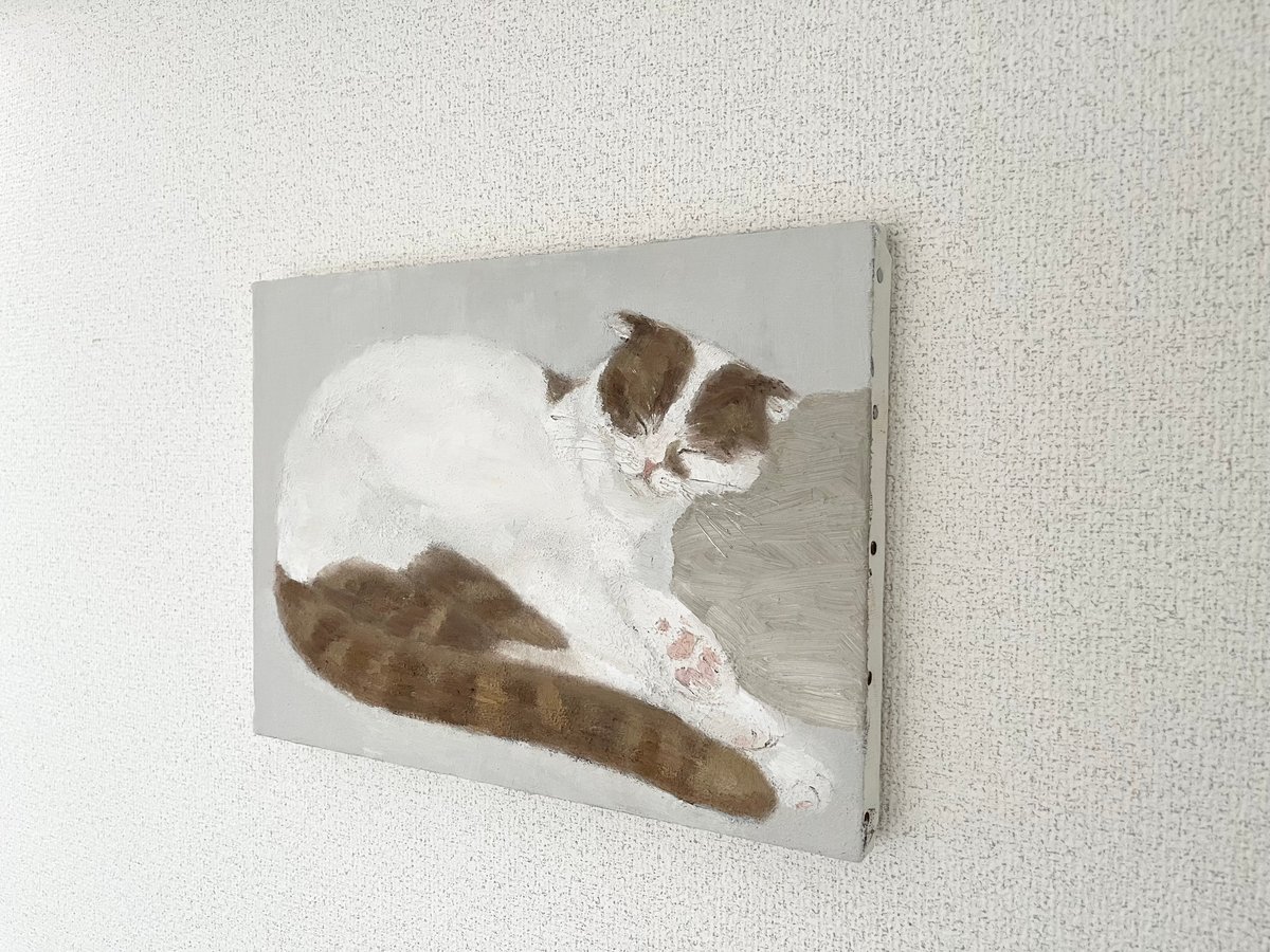 油絵 専用 一緒に眠くなる猫のきょうだい 油絵 専用 一緒に眠くなる猫