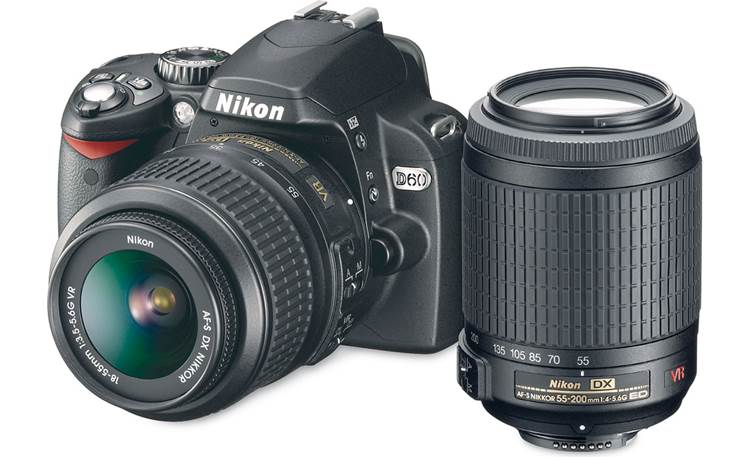 Nikon D60 2-Lens Kit 10.2-megapixel digital SLR camera with 18