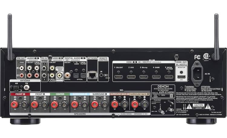 Denon AVR-X1400H IN-Command 7.2-channel home theater receiver with