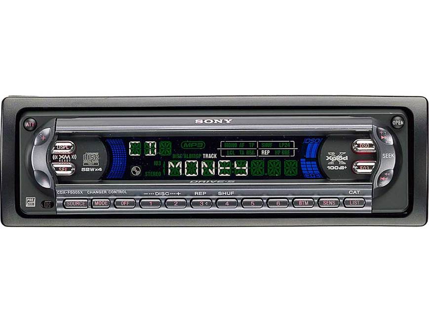 Sony CDX-F5005X CD receiver with CD changer controls at Crutchfield