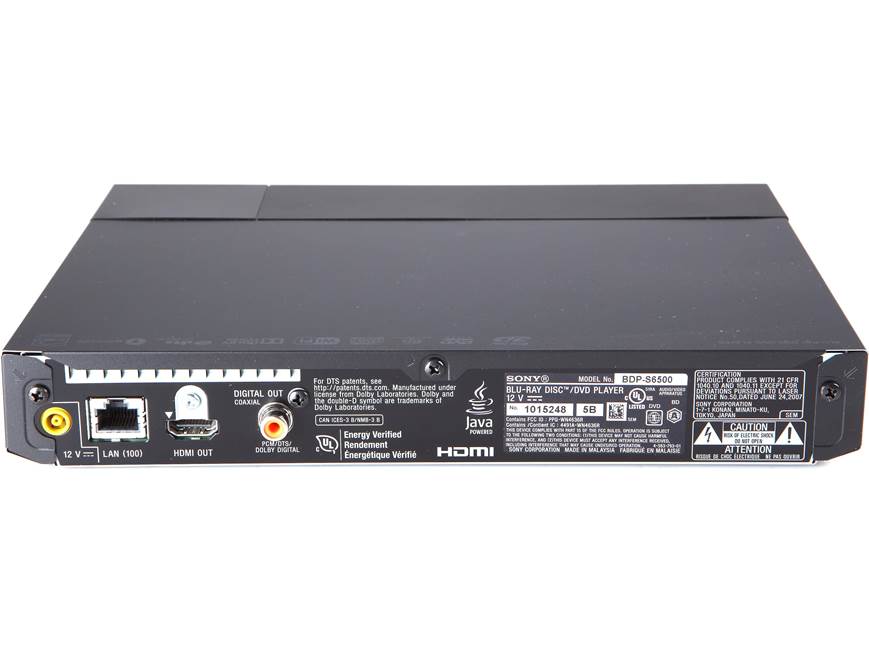Sony BDP-S6500 3D Blu-ray player with 4K upscaling and Wi-Fi® at