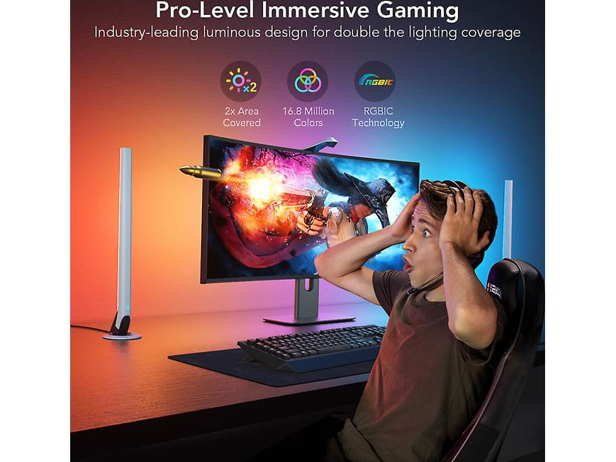 Govee DreamView G1 Pro Gaming Light Kit RGBIC backlight and 2 slim